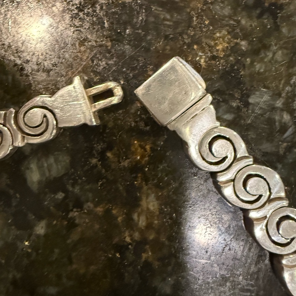 Solid 925 Silver Necklace, Mexican Design - image 4